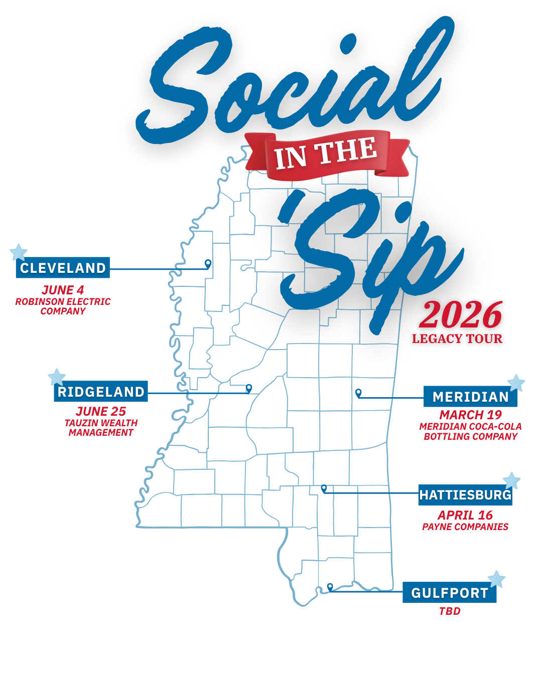 Social in the 'Sip tour schedule